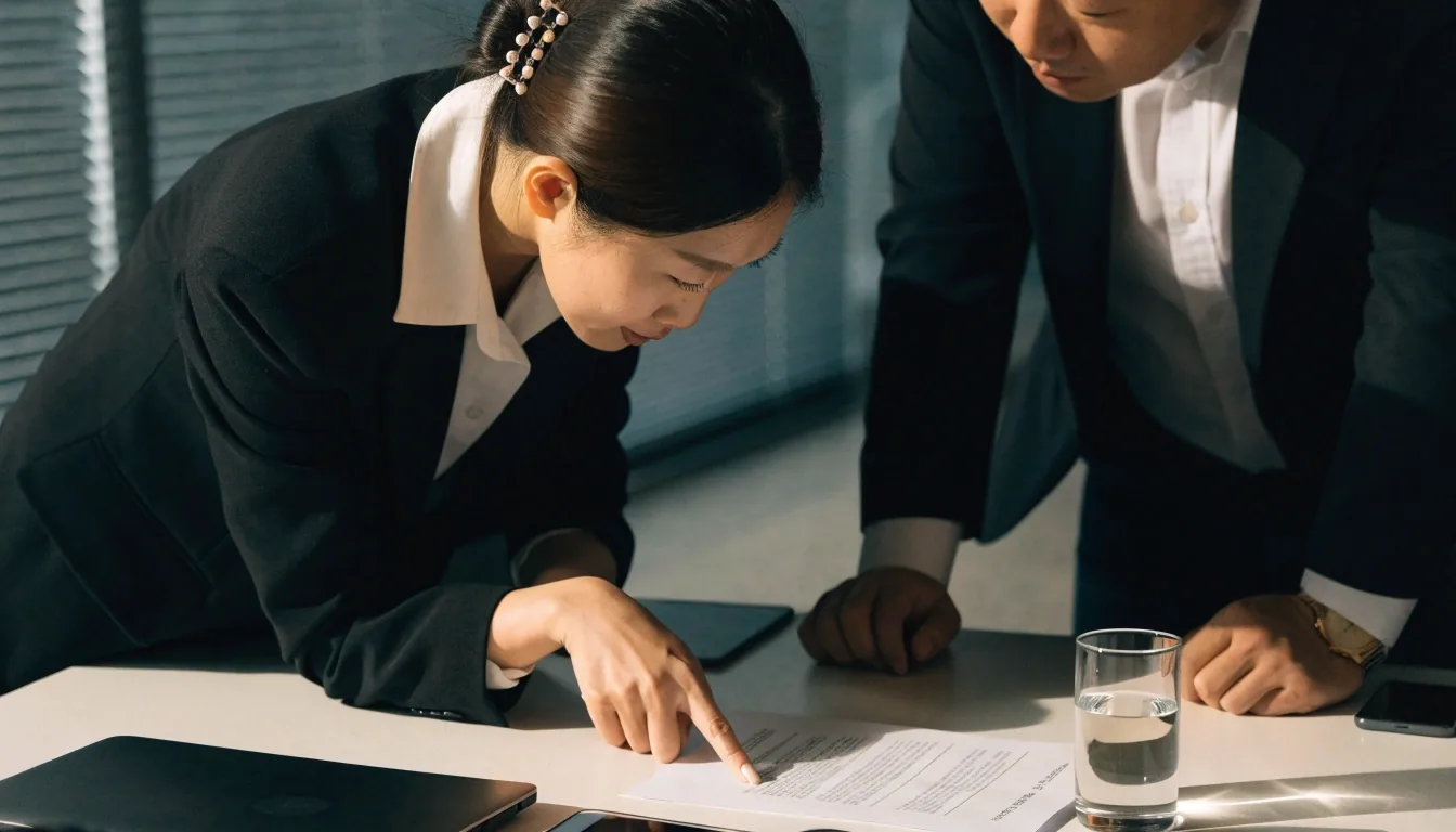 소프트웨어 리뷰 작업 공간의 책상과 장비가 놓인 편집 데스크